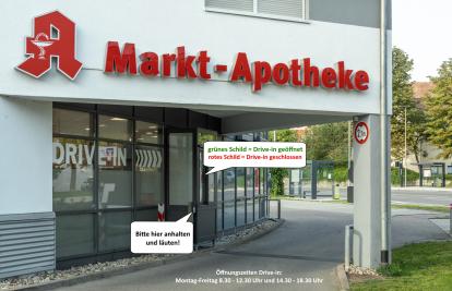 Drive-in Autoschalter der Markt Apotheke in Weissach-Flacht
